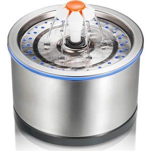 Cat Water Fountain Stainless Steel, 84oz/2.5L, 4-Stage Filtration, Ultra Quiet